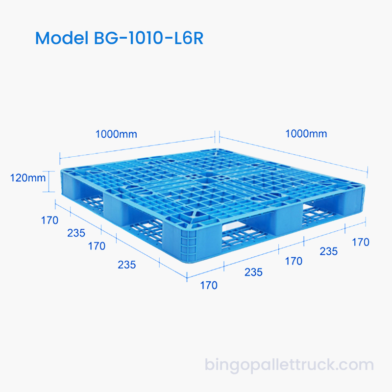 1000x1000mm Six Runner Plastpalle Fabrikspris for lager