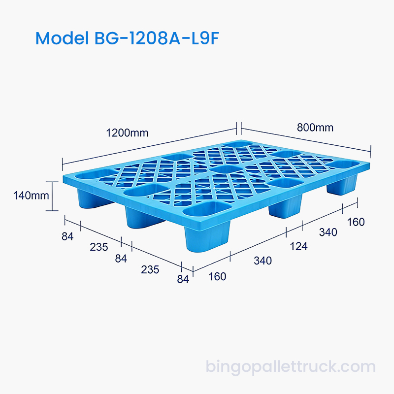 1200x800 mm letvægts plastikpalle til detail- og e-handelslagre