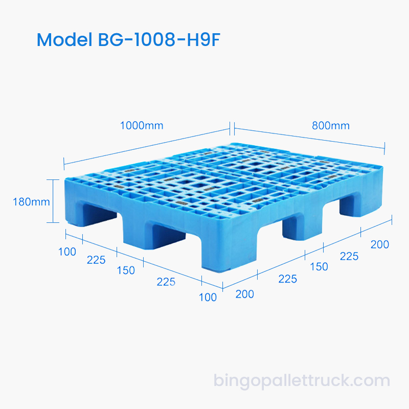 Højkapacitets 1000x800 mm kraftig plastpalle til industriel logistik
