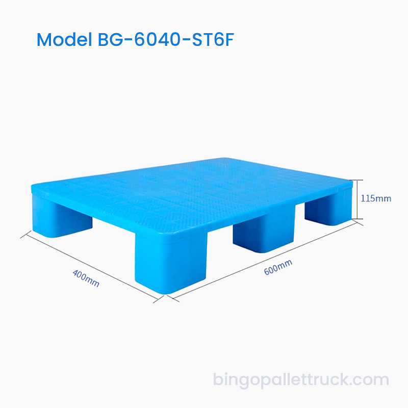 600×400mm Solid Top 6 Ben Let Duty Plastic Palle