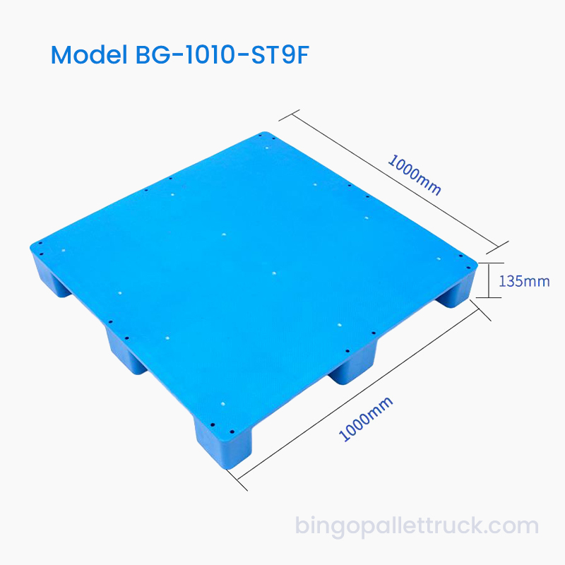 1000x1000mm Flat Top 9 Ben HDPE Plastpalle