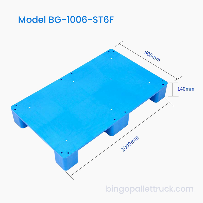 1000x600 mm Solid Top plastikpalle seks fod stil til logistik