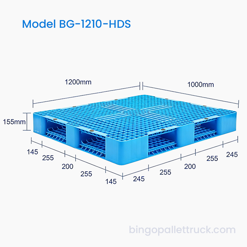 1200x1000mm dobbeltsidet plastpalle til tung logistik