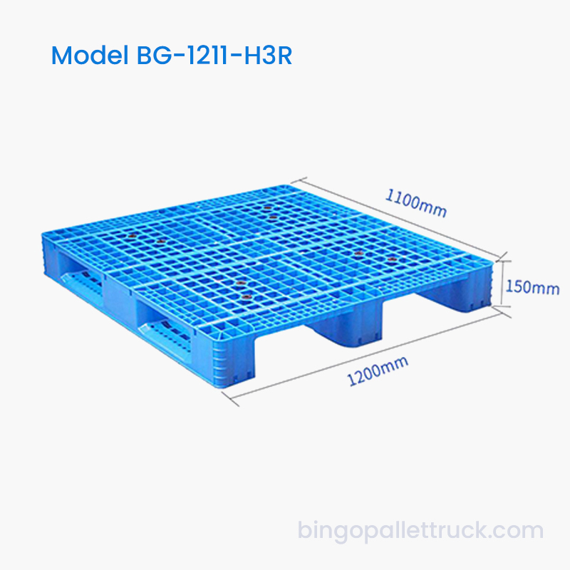 Fødevarekvalitet HDPE 1200x1100 mm plastikpalle til tørvarehåndtering
