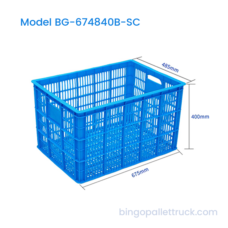 107L robust HDPE stabelbar plastkasse til supermarkedsdistribution