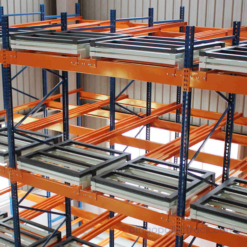 Tilpasset Pushback-reol til Heavy-Duty LIFO High-Density Storage Solution